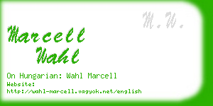 marcell wahl business card